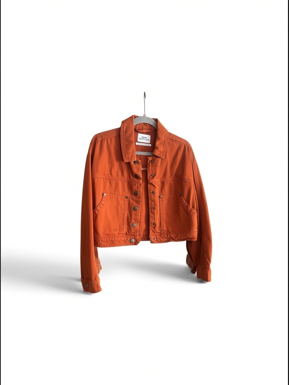 Urban Outfitters Orange Cropped Denim Jacket